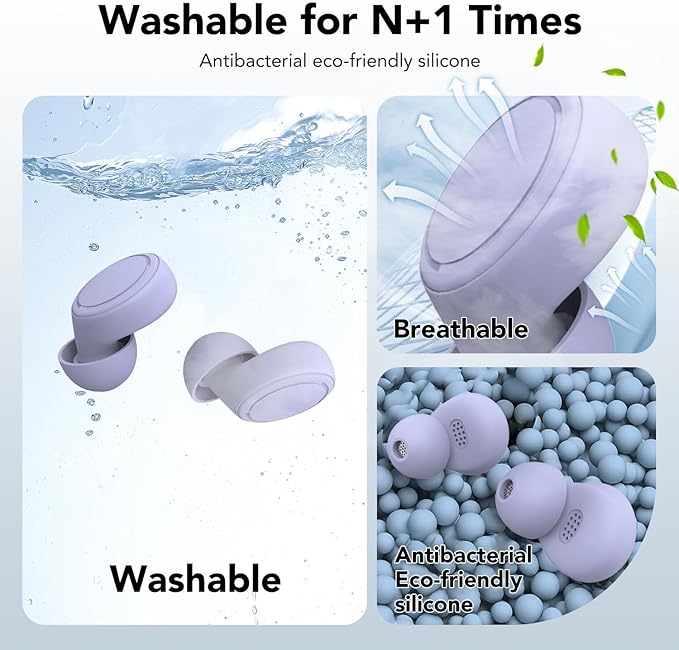 Ear Plugs for Sleeping Noise Cancelling 45dB Concert Earplugs for Noise Reduction Reusable Soft Silicone Ear Plugs with 8 Eartips Case for Snoring Shooting Motorcycle Airplanes Musicians