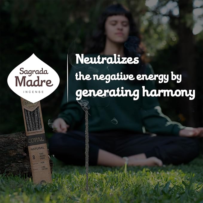 8 pcs Wildly Harvested Thick - Natural Copal Incense Sticks, 9” Long - Eco Friendly, Aromatic Non Toxic Incense Sticks (1hr Burning Time) to Heal & Purify Your Body and Surroundings