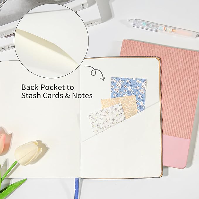 Lined Journal Notebook for Work College Ruled Note Book 5.79"x8.27" A5 PU Leather Daily Journaling 216 Pages for Women Men Writing Home School Supplies Business (A5 Lined 216pages, 2 Pack-BlackRed)