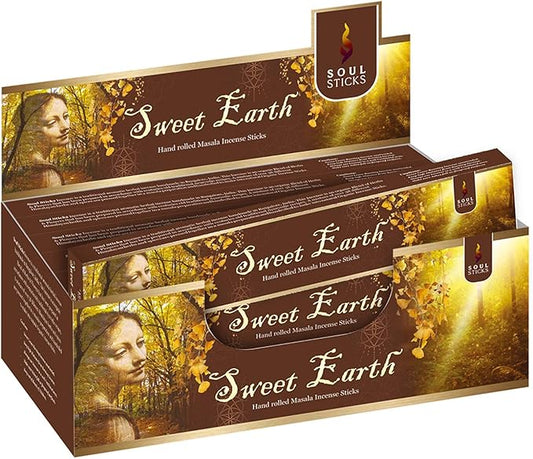 SOUL STICKS Hand-Rolled Incense Sticks Divine Spirit Blends 180 Gram Box | 100% Natural Masala Incense Organic Home Fragrance Agarbatti (Sweet Earth)