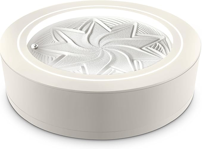 Homedics 11” Drift Sandscape, Compact Size, Zen Garden, Meditation Accessories, Decorative Sandscape, Smart LED Lighting, Wi-Fi Enabled (Cream)