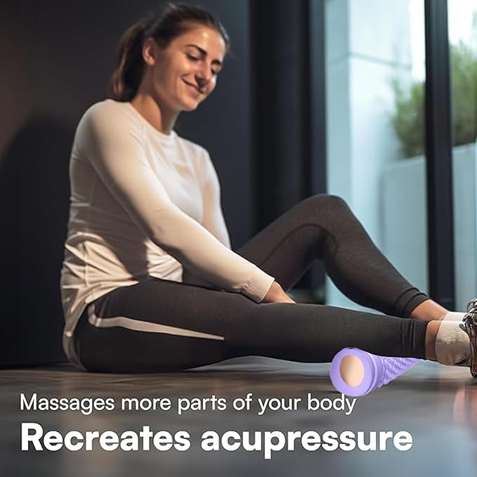 Foot Massager Ball Roller Yoga Roller Muscle Roller Stick for Feet Hand Leg Relaxatio Manual Foot Massager Purple Manual Foot Massagers Purple