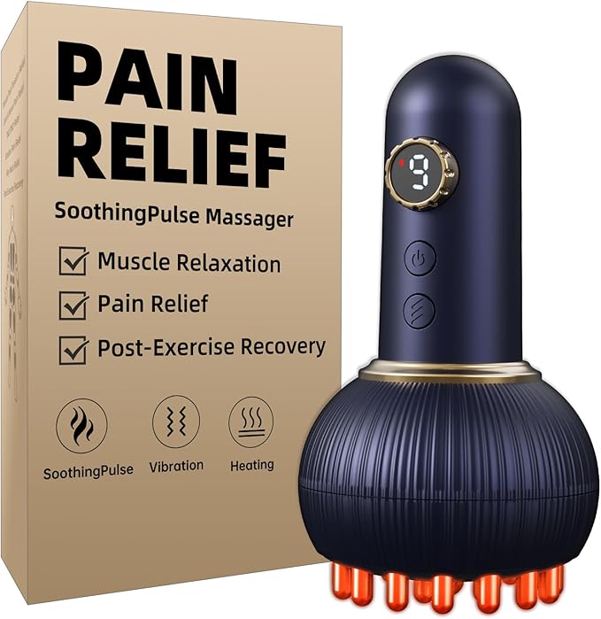 SoothingPulse Therapeutic Massager for Joint, Muscle & Nerve Pain Relief, Deep Tissue Pain Relief for Sciatica, Carpal Tunnel, Neck, Shoulder, Back, Hands, Feet with Heat, Vibration (Blue)