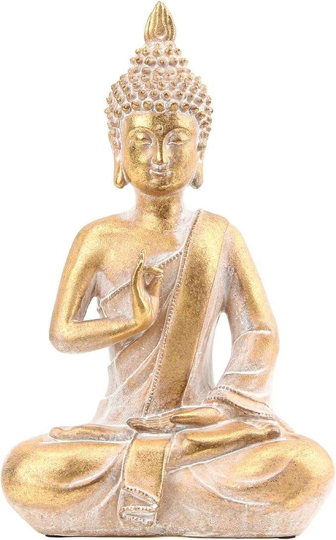 Buddha Statues Buddah Statute Buda Buddha Statue for Meditation Decor, Buda Statue Spiritual Zen Decor, Buddha Figurine for Home Decor Gold Color 10 Inch