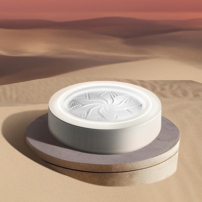 Homedics 11” Drift Sandscape, Compact Size, Zen Garden, Meditation Accessories, Decorative Sandscape, Smart LED Lighting, Wi-Fi Enabled (Cream)