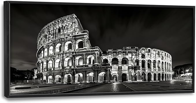 Italy Wall Art Colosseum Pictures Wall Decor Plane Pictures Extra Large Ancient Rome Decor Canvas Prints Artwork Paintings Home Office Decorations for Living Room Bedroom Dinning Room 60"x30"