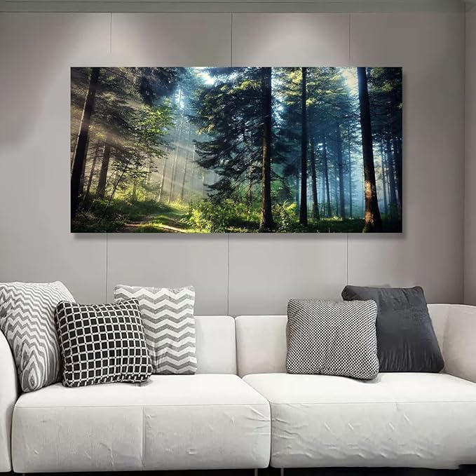 Tree Wall Art Canvas-Beautiful Landscape Wall Art for Living Room,Bedroom and Office-Large Tree Pictures Wall Decor 28x57 Inches-Vibrant and Colorful Wall Painting-Artwork for Walls and Home Decor