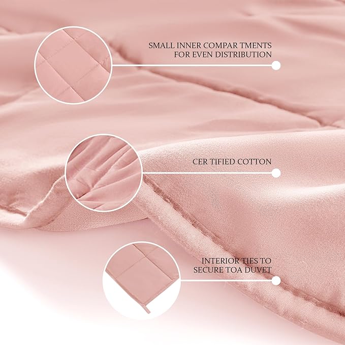 CYMULA Weighted Blanket for Adults (15lbs 48"x72" Twin Size) - Cooling Breathable Heavy Blankets for Summer Winter - Ultra Microfiber Soft Comfort Throw with Glass Beads - Gifts for Men/Women