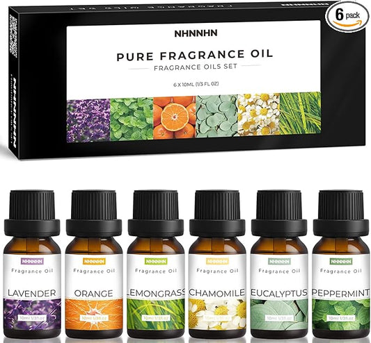 Pure Essential Oil Blends, Essential Oils for Diffusers for Home with Lavender, Orange, Lemongrass, Chamomile, Eucalyptus, Pepprmint for Aromatherapy, Humidifiers, Soap Candle Making