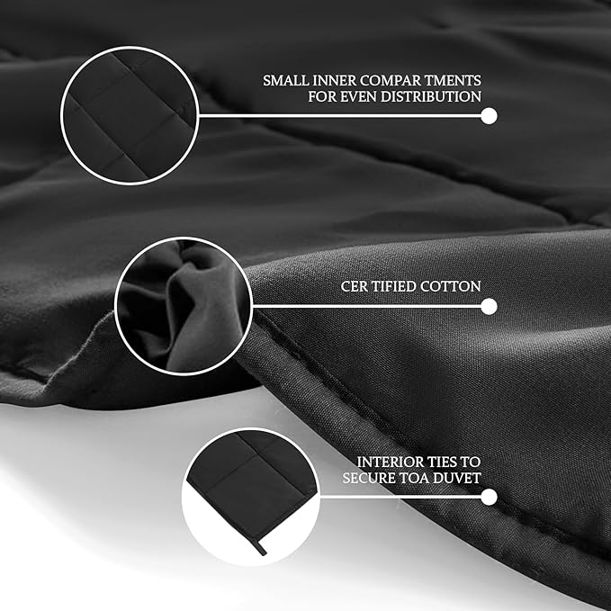 CYMULA Weighted Blanket for Adults (25lbs 80"x87" King Size Black) - Cooling Breathable Heavy Blankets for Summer Winter - Ultra Microfiber Soft Comfort Blanket with Glass Beads - Gifts for Men/Women