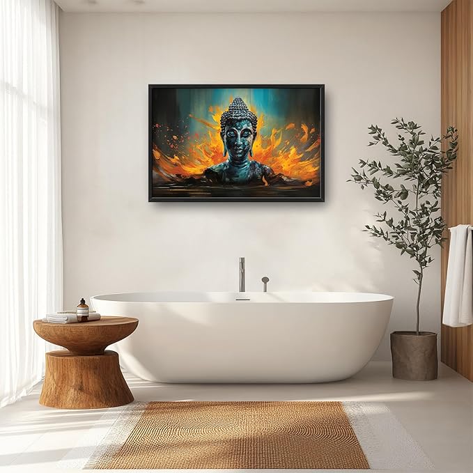Buddha Wall Art Zen Pictures Wall Decor Framed Canvas Prints Artwork Paintings Home Office Decorations for Living Room Bedroom Dinning Room Corridor 36"x24"