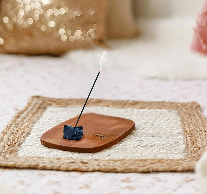 Energy Shield & Reset | Incense Sticks Crystal Holder Kit | Black Tourmaline Gem Stones with 80 Natural Sticks Palo Santo Incense-Stick | Home,Healing,Reiki,Meditation,Yoga & Relaxation