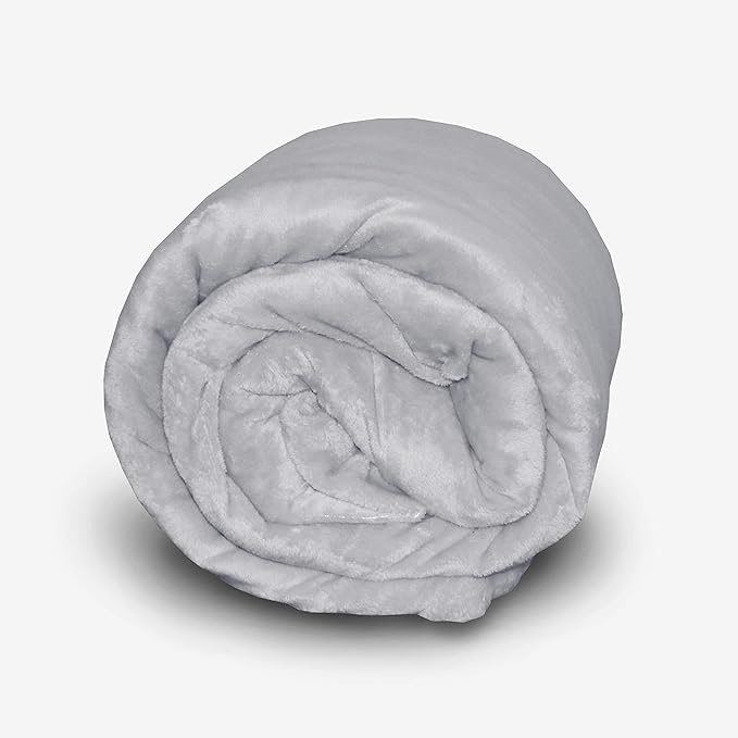 15 lbs Plush Weighted Blanket with Removable & Washable Cover, Grey (48 in. x 72 in.)