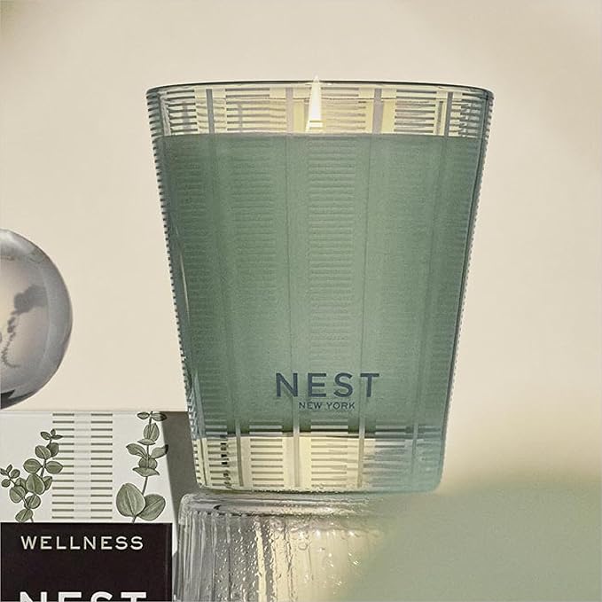NEST New York Scented Classic Candle, Wild Mint & Eucalyptus - 8.1 oz - Up to 60-Hour Burn Time - Reusable Glass Vessel