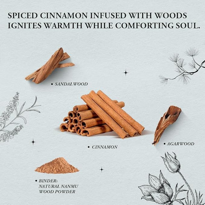 Cozy & Festive - Innergy Cinnamon Incense Sticks, Natural Spice Blend Cozy Holiday Incense