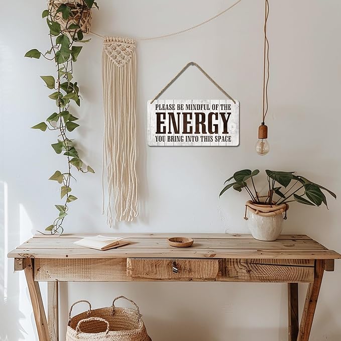 Positive Affirmations Wall Decor Good Vibes Only Sign Bedroom Door Decor Please Be Mindful Of The Energy You Bring Into This Space Signs Zen Pictures Home Spiritual Decor Hanging Signs 12x6 In