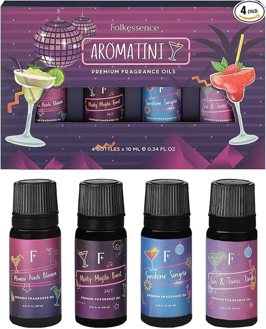Folkulture Essential Oil for Diffuser for Home | Set of 4 Essential Oils | Aromatherapy Oils, Essential Oils for Candle Making | Essential Oil for Soap Making | Diffuser Oil for Relaxation