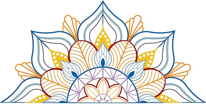 Resama Large Metal Mandala Wall Decor, Unique Lotus Flower Wall Art, Suitable for Office and Home Indoor and Outdoor Decoration (Colorful, 59‘’x29.5‘’/ 150x75cm)