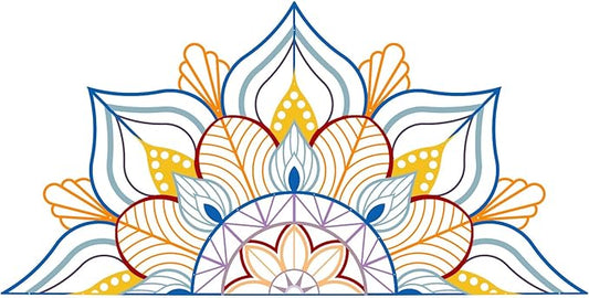 Resama Large Metal Mandala Wall Decor, Unique Lotus Flower Wall Art, Suitable for Office and Home Indoor and Outdoor Decoration (Colorful, 59‘’x29.5‘’/ 150x75cm)