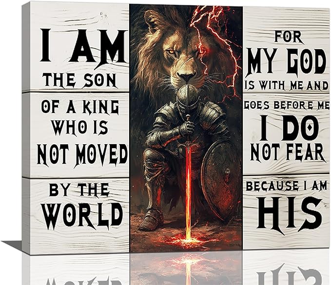 Olivine Christian Wall Art Bible Verse Scripture Pictures Wall Decor, Lion Of Judah Paintings God Canvas Prints, Framed Artwork for Bathroom Bedroom Living Room Office Home Decoration 24"x20"