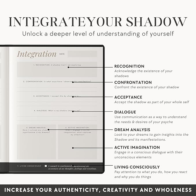 Shadow Work Journal & Workbook (Premium) for Personal Growth, Healing - Guided Audio, Exercises for Self-Reflection, Inspired by Carl Jung, Mindfulness & Mental Health