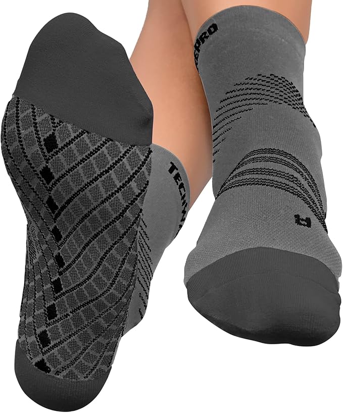 TechWare Pro Plantar Fasciitis Socks – Cushion Ankle Compression Socks Women & Men. Achilles Tendonitis Brace & Arch Support