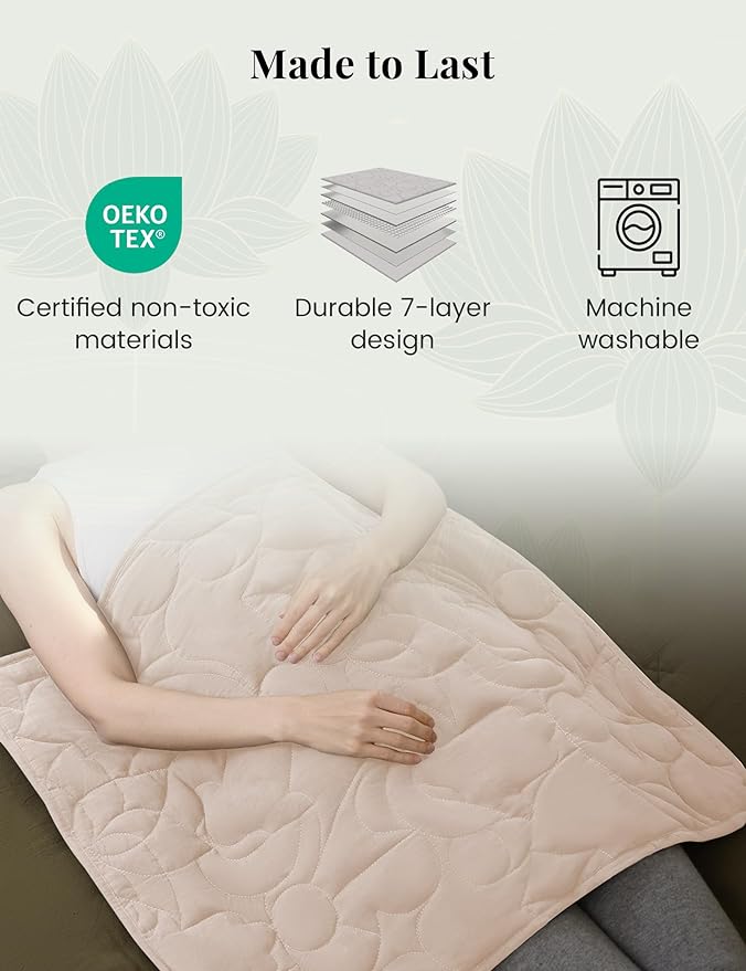 ZonLi Weighted Lap Blanket 3lbs for Meditation, Yoga, Napping, Sleeping and Travel, Cotton Weighted Blanket for Adults,Skin Friendly & Machine Washable, 29x24 inches, Cream White