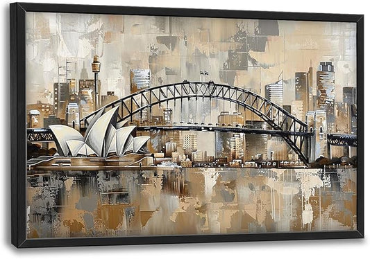 Sydney Large Canvas Wall Art Australia Decorations Pictures Wall Decor Framed Canvas Prints Artwork Paintings Home Office Decorations for Living Room Bedroom Dinning Room Corridor 36"x24"
