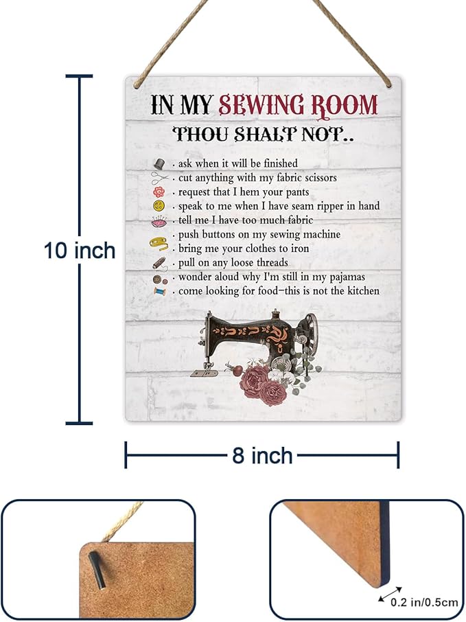 Quilting Supplies Sewing Accessories Quilting Patterns Gifts For Quilters Long Arm Quilting Machine Sewing Supplies Quilt Design Wall Patterns For Sewing Easy Women In My Sewing Room Sign 10x8 In