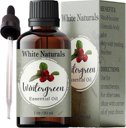 Wintergreen Essential Oil,100% Pure Natural Organic Therapeutic Grade for Aromatherapy Diffuser, Winter Green Oil for Inhalation Therapy, DIY Soap Candle Making, Refreshing, Crisp & Woodsy Scent