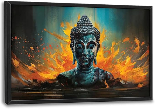Buddha Wall Art Zen Pictures Wall Decor Framed Canvas Prints Artwork Paintings Home Office Decorations for Living Room Bedroom Dinning Room Corridor 36"x24"