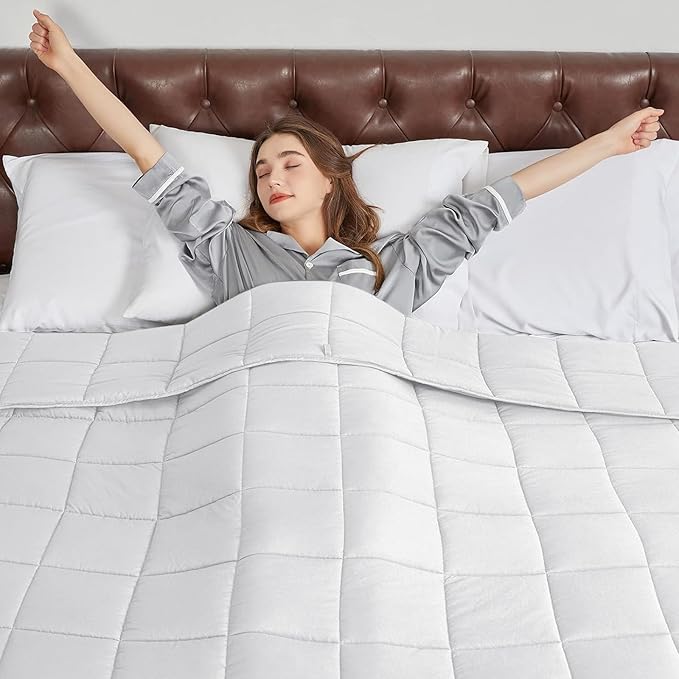 CYMULA Weighted Blanket for Adults (30lbs 88"x104" King Size) - Cooling Breathable Heavy Blankets for Summer Winter - Ultra Microfiber Soft Comfort Blanket with Glass Beads - Gifts for Men/Women