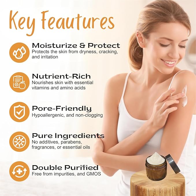 Handmade Tallow, Castor Oil, and Frankincense Oil Skin Balm - 100% Grass-Fed Tallow for Skin Care - Face & Body Moisturizer for Sensitive Skin, Eczema All-Purpose Balm - 2 FL. oz.