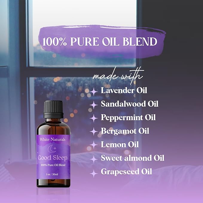 White Naturals Better Night Sleep Essential Oil Blend – Calming Aromatherapy Oil for Restful Nights & Relaxation, 100% Pure & Natural Essential Oils for Peaceful Sleep, 1oz