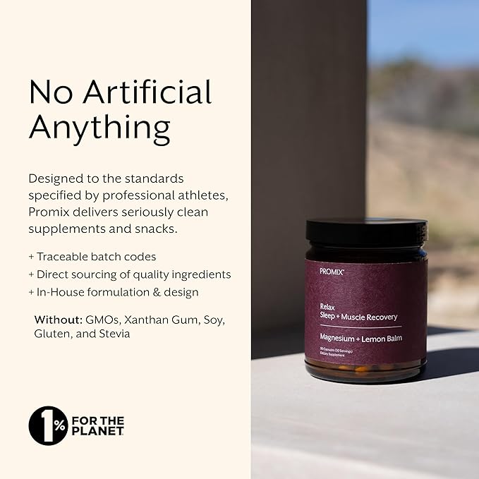 Promix Nutrition Relax | Sleep + Muscle Recovery | Magnesium + Lemon Balm - 90 Count Capsule