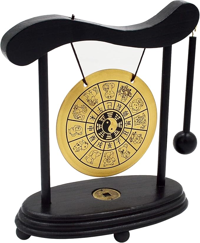fengshuisale Zen Art Brass Feng Shui Desktop Zodiac Gong W Red String Bracelet W3359