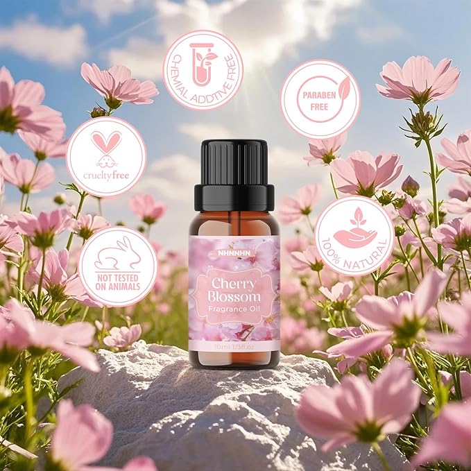 Floral Essential Oil Blends - Pure Essential Oils Set for Diffuser for Home - Lavender, Rose, Jasmine, Cherry Blossom, Gardenia, Chamomile for Aromatherapy, Humidifiers, Candle & Soap Making, 6x10ml