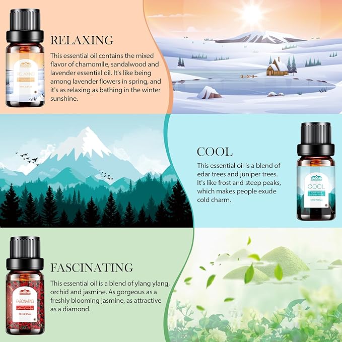 6 Pack Spring Essential Oils Set 10ML Aromatherapy Essential Oil for Diffuser for Home and Car Care Candle Making Lavender Sage Citrus Peppermint and Orchid 2025 Spring