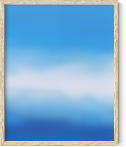 HAUS AND HUES Modern Abstract Wall Art - Blue and Green Living Room Art, Modern Artwork for Walls, Minimalist Picture for Living Room(Blue Tie-Dye, Beige Frame, 8x10)