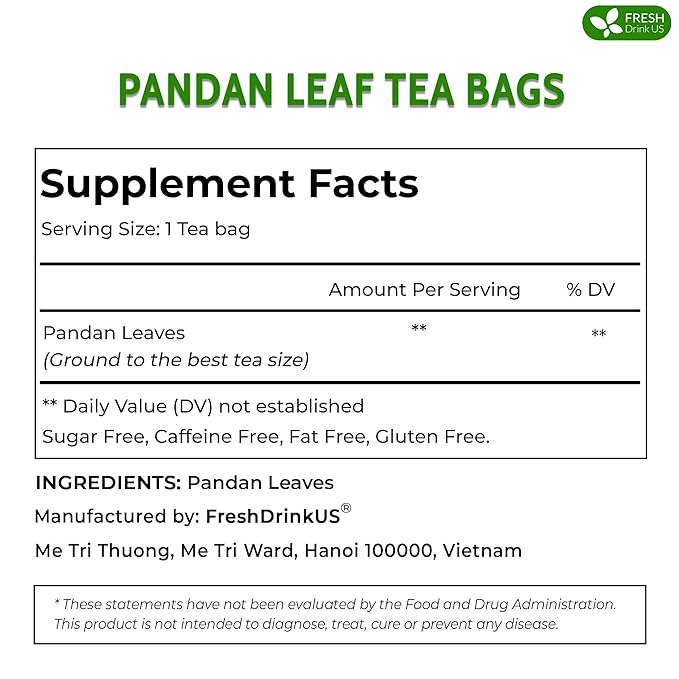 FreshDrinkUS, Premium 45 Mugwort Leaf Tea Bags, 100% Natural and Pure Mugwort Leaves. Loose Leaf Mugwort Herbal Tea. Mugwort Leaf Tea. No Sugar, No Caffeine, No Gluten, Vegan. (45 Tea Bags)