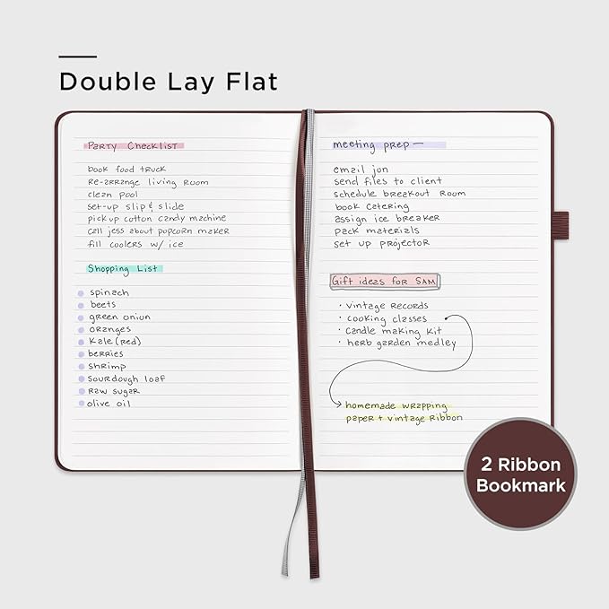 &And Per Se Lined Journal Notebook, 160 Pages, A5 5.7 x 8 inches College Ruled Thick Paper Notebook Journals for Writing, Hardcover Notebooks for Women Men Office School (1 Pack, Dark Red)