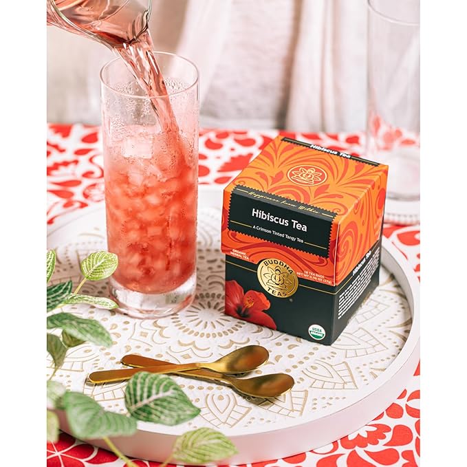 Buddha Teas - Hibiscus - Organic Herbal Tea - For Health & Wellbeing - With Antioxidants, Vitamin C & Bioflavonoids - Caffeine Free - 100% Kosher & Non-GMO - 18 Tea Bags (Pack of 1)