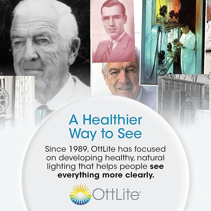 OttLite WingShade LED Floor Lamp, Clearsun, White, Shipper