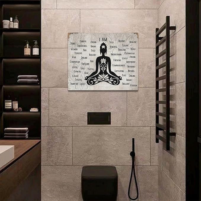 Zen Buddhism Canvas Wall Art Lotus Buddha Pictures Decor Canvas Motivational Painting Prints Wall Decor Framed Buddhist Artwork Gifts for Home Living Room Bedroom 20"x16"