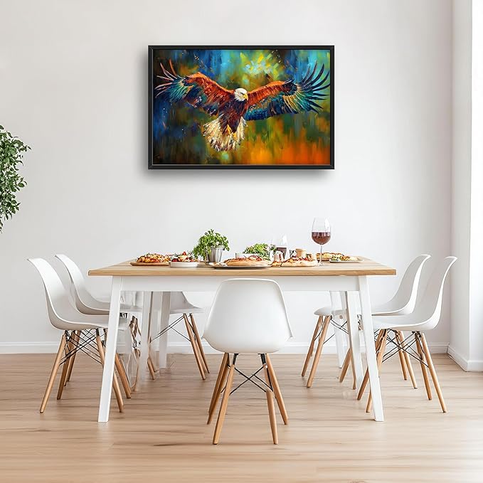 Bald Eagle Wall Art Eagle Pictures Wall Decor Framed Canvas Prints Artwork Paintings Home Office Decorations for Living Room Bedroom Dinning Room Corridor 36"x24"