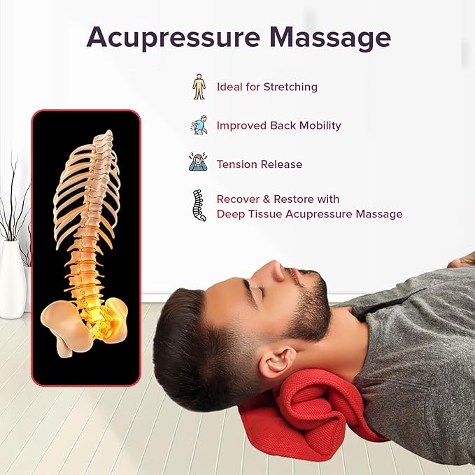 Microwavable Heated Acupressure Back Stretcher by Hot Spine - Full Back and Neck Decompression, Spine Alignment, and Deep Tissue Therapy with 24 Heated Massage Balls for Ultimate Back Pain Relief