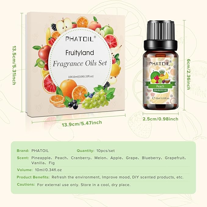 Coconut & Vanilla Fragrance Oils Set, 10 Pcs Aromatherapy Oils Set, for Diffusers, Home Care, DIY Soap Candle Making Scents, Fragrance, Aromatherapy, Humidifiers, for Friend (10ml)