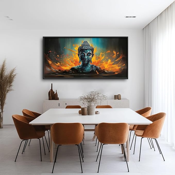 Buddha Wall Art Zen Pictures Wall Decor Framed Canvas Prints Artwork Paintings Home Office Decorations for Living Room Bedroom Dinning Room Corridor 60"x30"