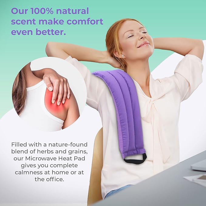 Microwavable Heating Pads for Lower Back, Neck, and Shoulder Pain Relief - Moist Microwave Heating Pad for Muscles and Joints - Microwave Hot Pack Heat Pad for Cramps -2 Heat Pack Purple