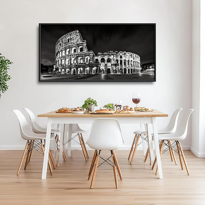 Italy Wall Art Colosseum Pictures Wall Decor Plane Pictures Extra Large Ancient Rome Decor Canvas Prints Artwork Paintings Home Office Decorations for Living Room Bedroom Dinning Room 60"x30"